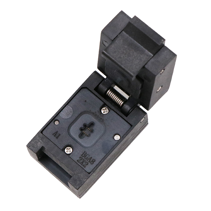 定制BGA8pin-0.5mm-2x2mm芯片塑胶翻盖测试座