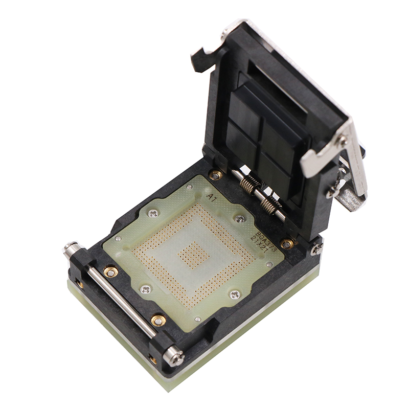 BGA373pin-0.8mm-21*21mm-0100-PNH塑胶翻盖芯片测试座socket—BGA芯片测试夹具