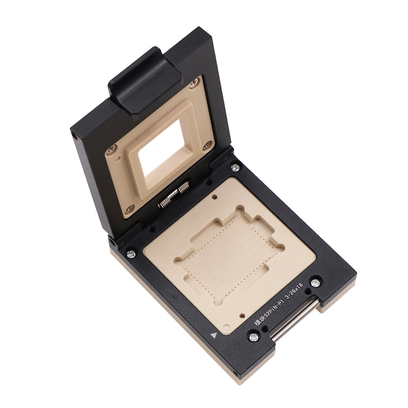 HMILU-邮票孔模块52pin-1.3mm-26x18mm合金翻盖探针测试座socket