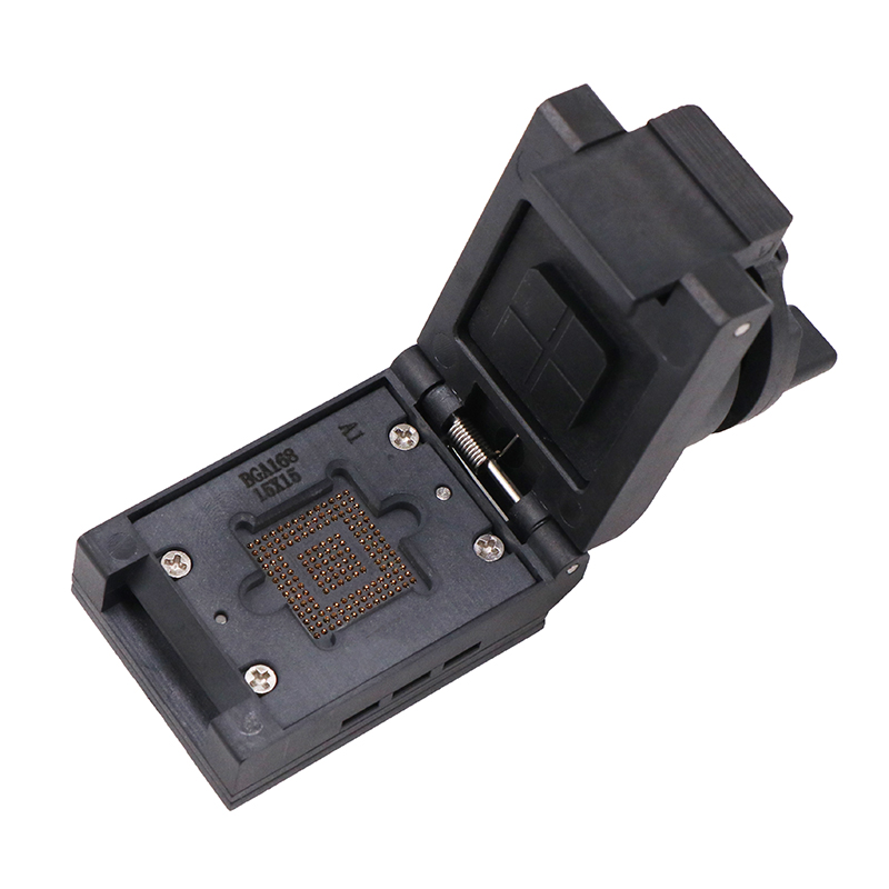 HMILU-BGA168pin-1.0mm-15x15mm塑胶旋钮翻盖芯片测试座socket