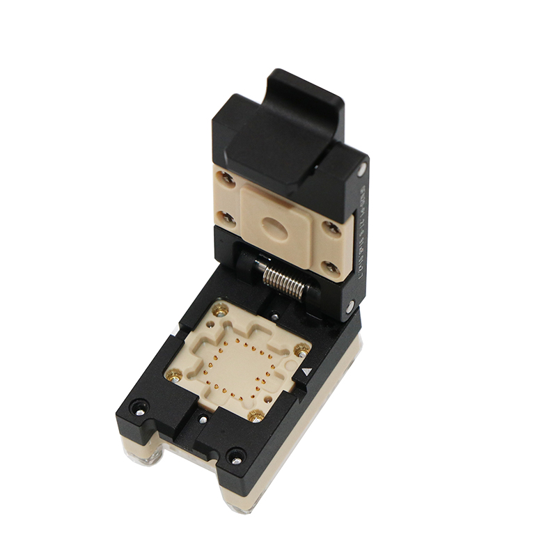 HMILU定制QFN20pin-1.27mm-8.91×8.91mm-2.7mm合金翻盖测试座