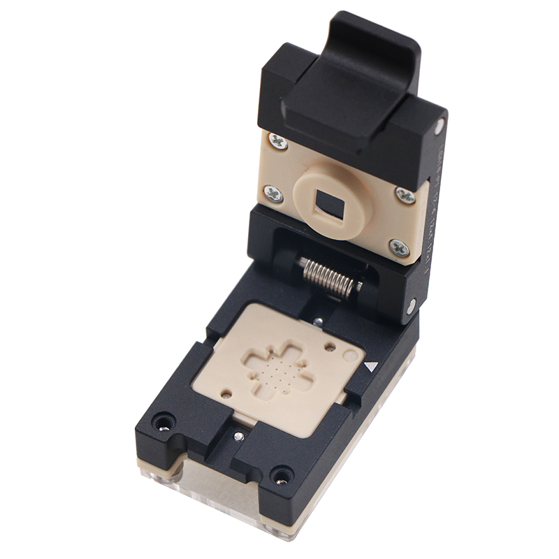 定制LGA16pin-1.12mm-4.12x4.12mm合金翻盖探针芯片测试座