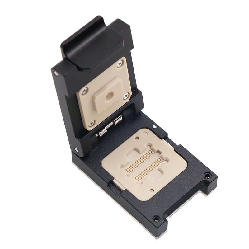 定制BGA96pin-0.8mm-9x13.5mm合金翻盖芯片测试座,存储芯片测试socket