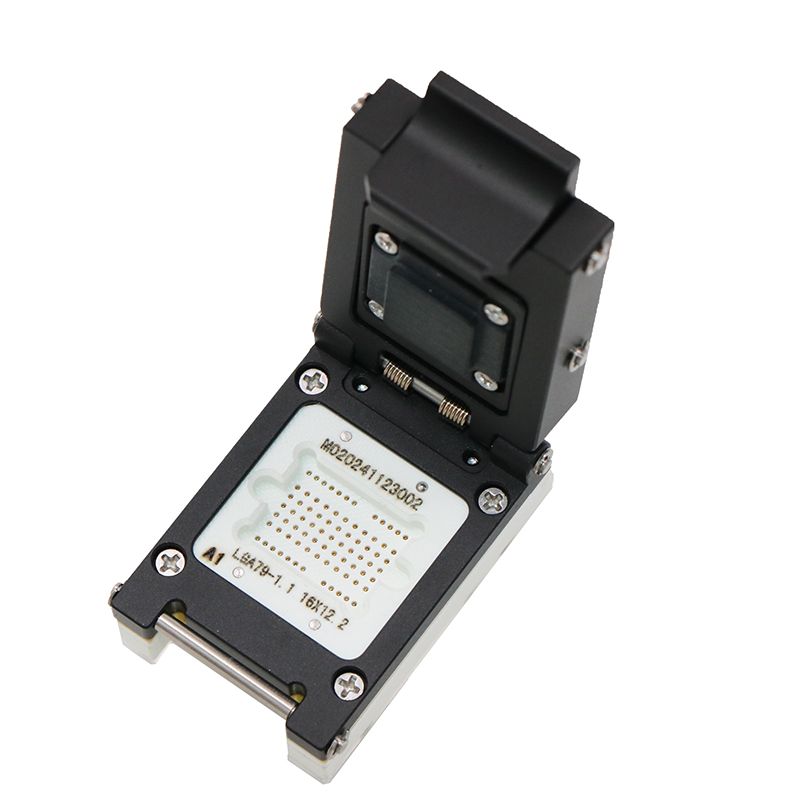 定制LGA79pin-1.1mm-16×12.2mm合金翻盖弹针芯片测试座socket