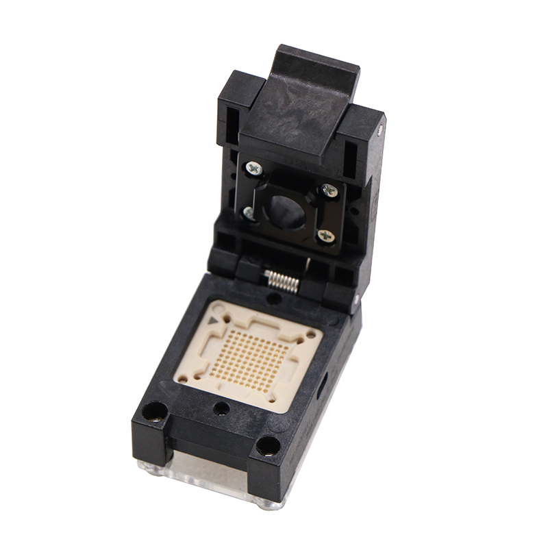 BGA100pin-0.8mm-9x9mm塑胶翻盖芯片老化测试座socket