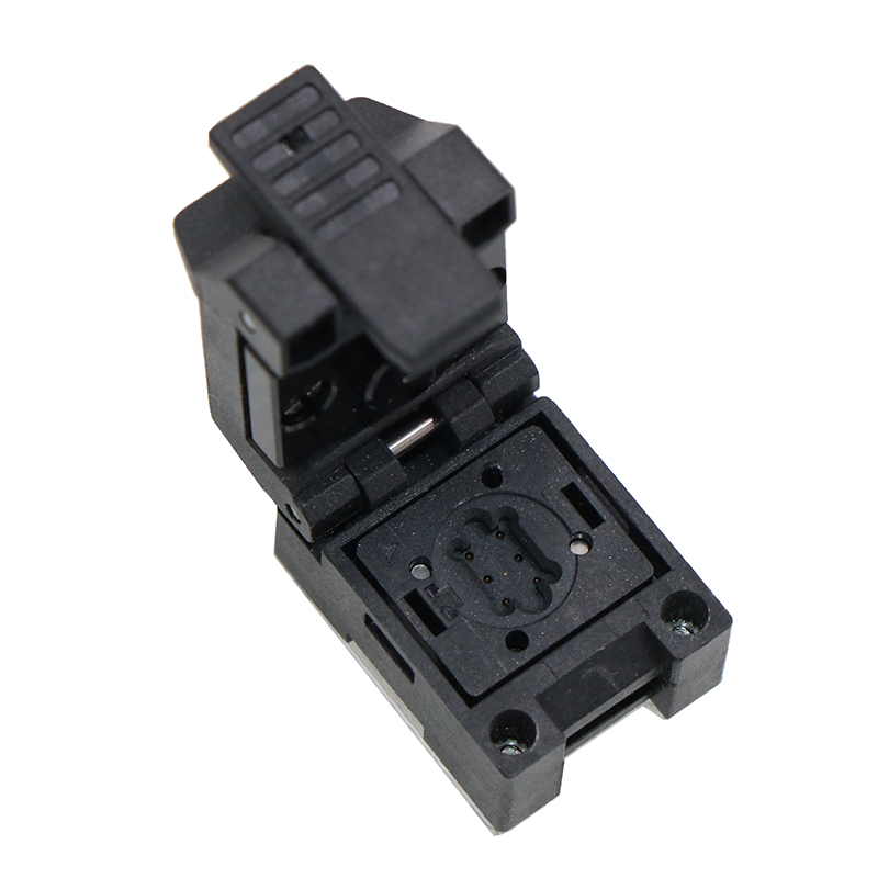 DFN6pin-1.5mm-2.7x3.4mm塑胶翻盖探针芯片测试座