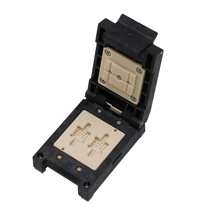 LGA25pin-1.27mm-6.25×6.25×1.85mm一拖双工位芯片测试座socket