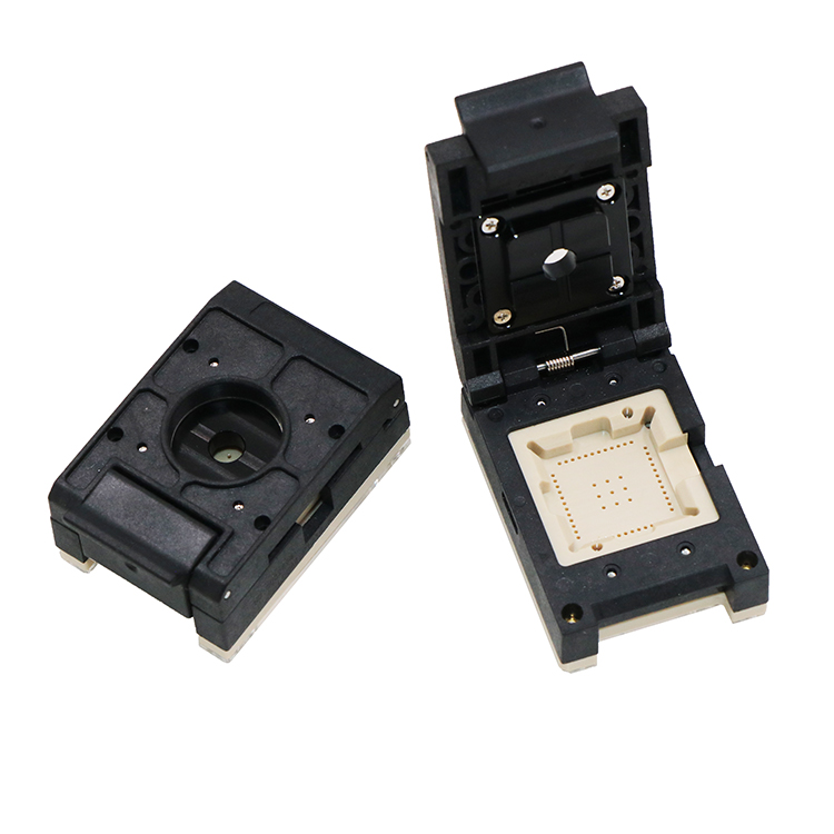 LCC48pin-1.0mm-16.4×16.4-塑胶翻盖芯片测试座socket