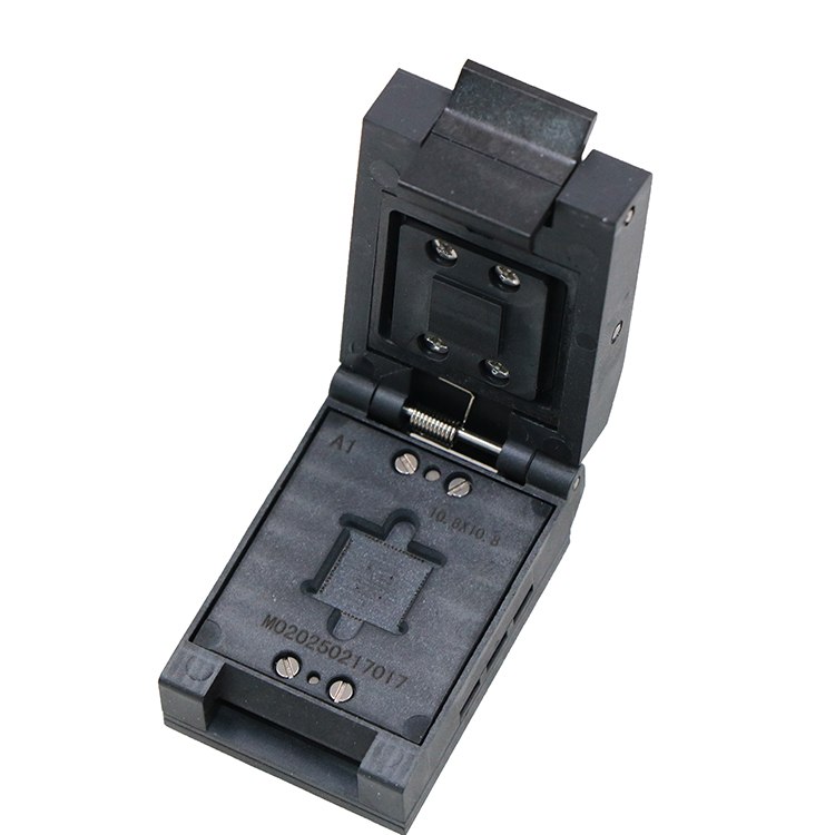 CQFN64pin-0.5mm-10.75X10.75mm塑胶翻盖式芯片测试座socket