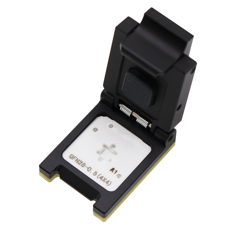 QFN24pin合金翻盖式芯片测试座socket—qfn芯片测试夹具