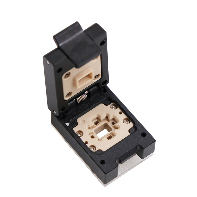 QFN48pin合金翻盖式通孔探针芯片测试座socket