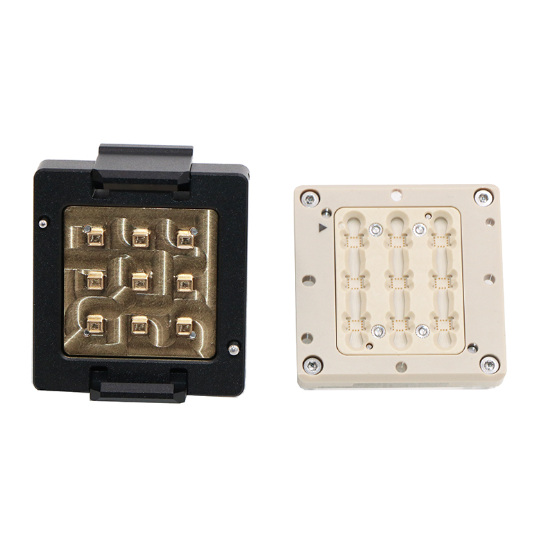 LGA14pin一拖九工位旋钮双扣式探针芯片测试座socket