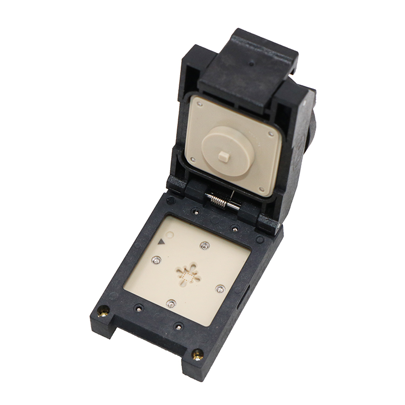 LGA14pin塑胶旋钮翻盖式探针芯片测试座socket