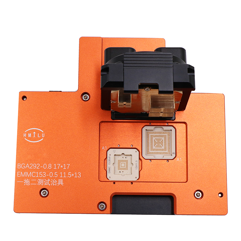 BGA292pin-0.8mm+EMMC153pin-0.5mm一拖二工位测试治具