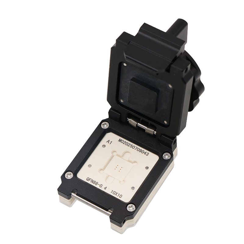 QFN88pin-0.4mm-10×10mm合金旋钮翻盖式芯片老化测试座socket